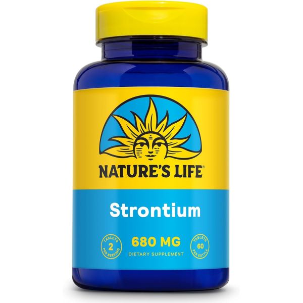 <b>네이처스 라이프</b> 스트론튬 시트레이트 680mg 킬레이트 미량 미네랄 고 부드러운 <b>소화</b> 60일 보증 실험실 검증 30인분 정제 60정
