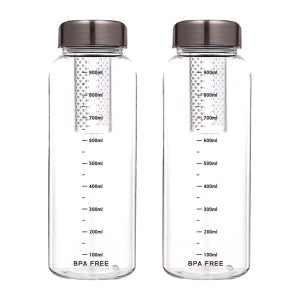 국산 1리터 물통 블랙눈금 트라이탄 메탈캡 녹차 그린티 보틀 2개