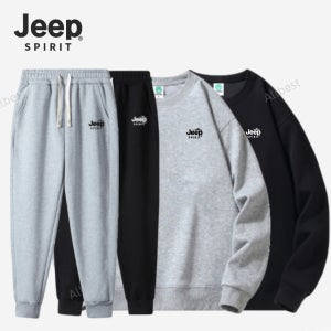 JEEP SPIRIT 남자 여자 트레이닝복 세트 맨투맨 조거팬츠 순면 츄리닝 2종 세트