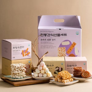 설날 추석 한과선물세트 한국전통 구정 대 4구 종합선물세트 1호 4종 유과 과즐 오란다 약과