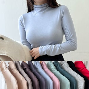 여성 폴라티 이너 목티 얇은 텐셀 목폴라