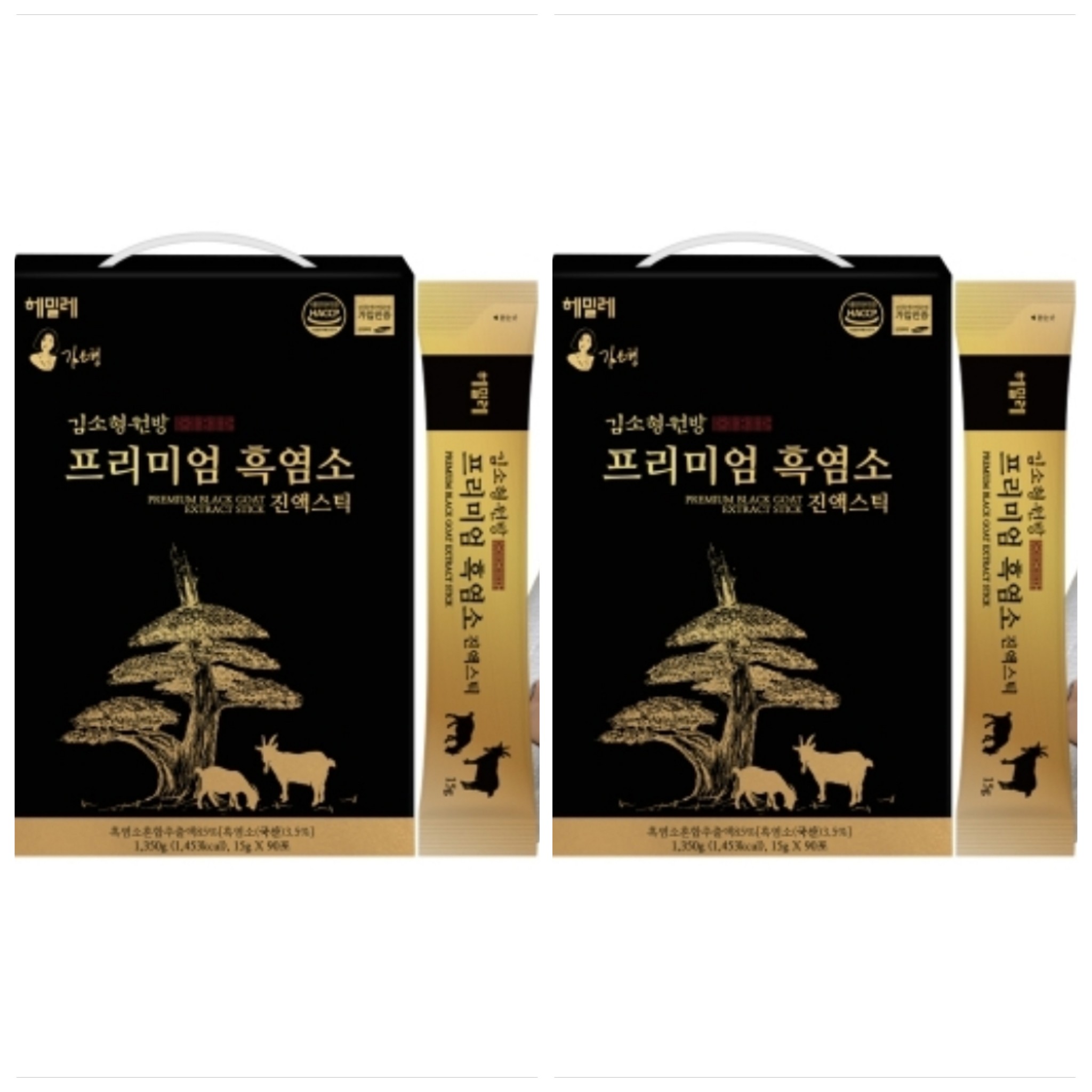 김소형 프리미엄 흑염소 진액스틱 90포 2박스 국산 흑염소 추석 설날 명절 선물
