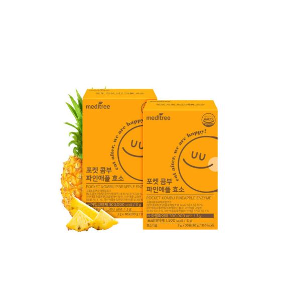 포켓 콤부 파인애플 효소 역가수치 높은 발효효소 2박스 선물상자 증정 1617887 메디트리 J