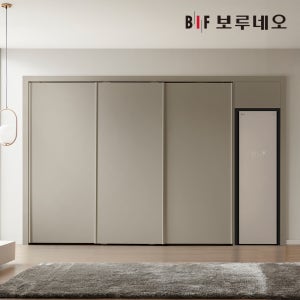 보루네오 스타일러 슬라이딩 붙박이장 3300mm, 카본그레이