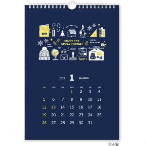일본 새해 달력 2025년 벽걸이 eric neon color NK4012 682289