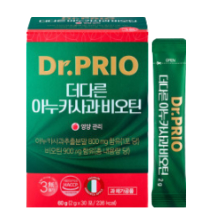 <b>닥터프리오</b> 더다른 아누카사과 비오틴 30포 1개월분 맥주효모 가루 분말