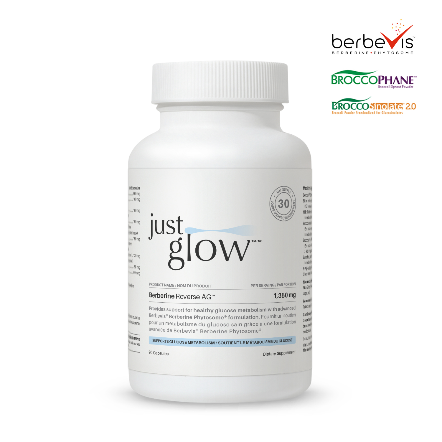 저스트글로우 파이토좀 베르베린 리버스 AG 90캡슐 설포라판 <b>알리포산</b> 여주추출물