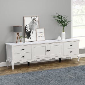 미라지가구 E2185-08 원목 TV 거실장 북유럽 스타일 낮은 수납 선반 장식장 2000