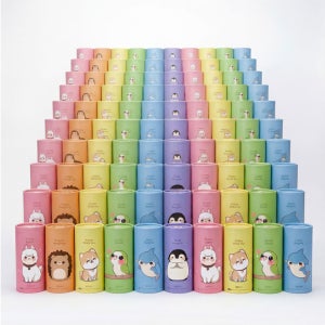 팝캔티슈 원통형 먼지없는 미니 미용 곽 각티슈 50매, 100개