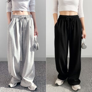 어브라운 여성 데일리 핀턱 와이드 트레이닝 바지 츄리닝 운동복 팬츠 (일반/기모)