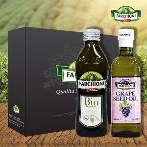파르키오니 유기농 올리브유 포도씨유 500ml 유리병 2병선물세트