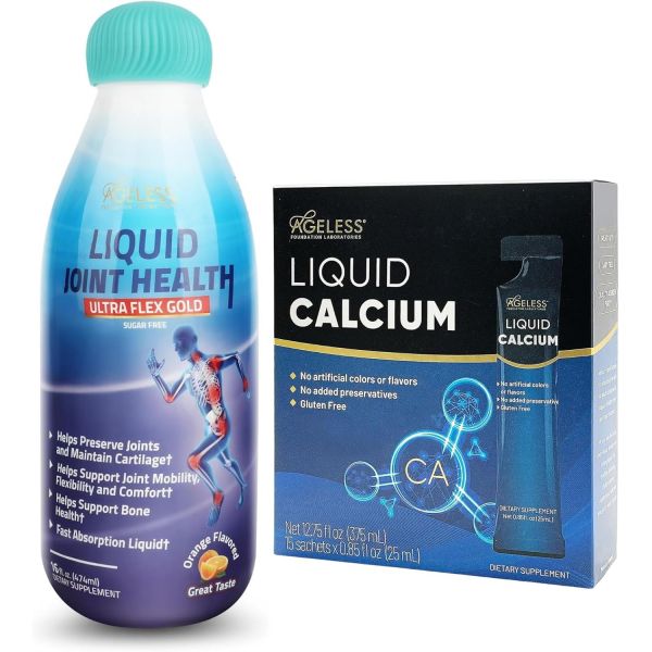 무에이지 울트라플렉스 골드 액체 무에이지 액체 칼슘 - 위 16 Fl Oz 15 카운트 액체