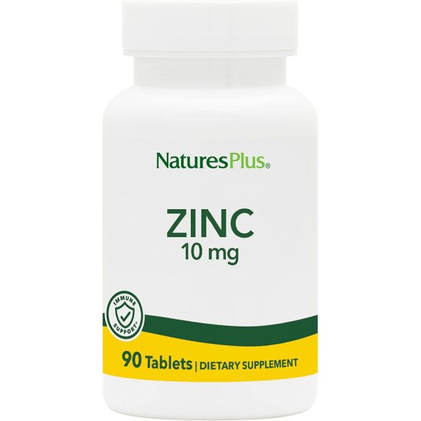 <b>NaturesPlus</b> 아연 정제 - 10mg 90가지 채식 - <b>성장</b> 복구 위 - 소화 시력 - 글루텐 프리 - 90인분