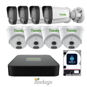 티앤디 매장cctv IP 세트 자가설치 사무실 실내외 보안 카메라 감시카메라 녹화기 야간컬러 8채널 2TB
