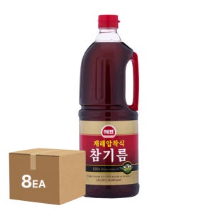 사조 해표 재래압착식 참기름 1.8L, 8개