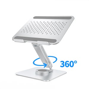 리예 360 회전 메탈 노트북 전용 거치대 (높이 각도 조절), 실버