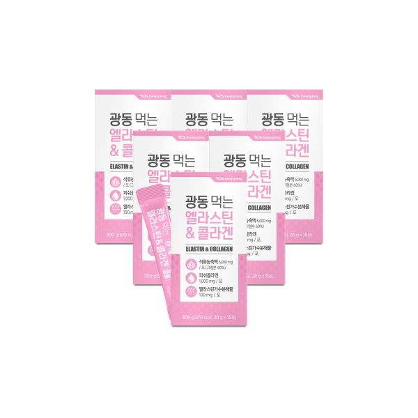 <b>광동생활건강</b> 광동 먹는 엘라스틴 저분자 <b>피쉬콜라겐</b> 젤리15포6박스 RB