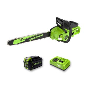 그린웍스 40V 전기 충전식 체인톱 45cm 5Ah 배터리 충전기세트 무선 급속 전동 톱