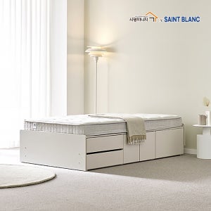 SK831 무헤드 2단 수납 서랍 침대프레임 SS HI