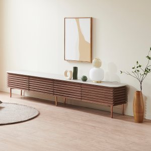 세라믹거실장 원목 월넛 85인치TV 대형거실장 2700 루카