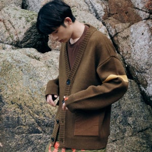 ancc 남녀공용 니트 가디건 캠핑