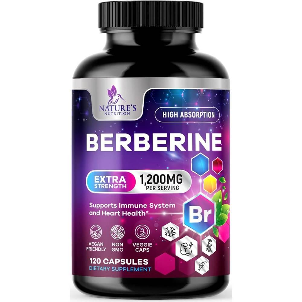 네이쳐<b>뉴트리션</b> 베르베린 서플리먼트 1200mg 캡슐 120정 Nature’s Nutrition Berberine