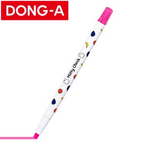 동아 미피체크 돌돌이 색연필 5.5mm 형광 분홍, 1개