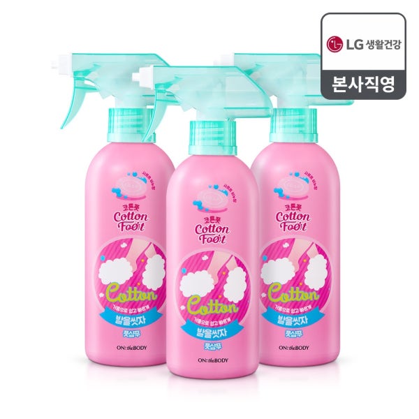 온더바디 코튼풋 발을씻자 풋샴푸 385ml 비누향 3개