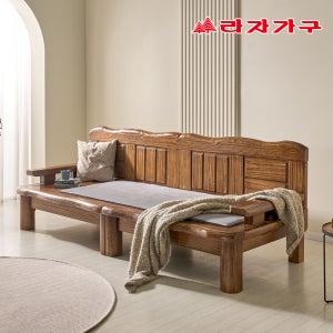 파티오 생황토 흙소파 4인용 소나무원목 황토볼확장형 조야그레이