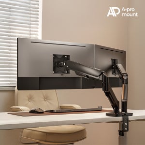 아프로마운트 AP-D97B 가스스프링 듀얼 모니터암 모니터 거치대 브라켓