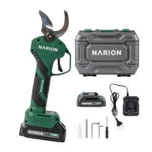 나리온 21V 전동 전지가위 무선 충전식 원예가위 가지치기 40mm 배터리 1개 세트