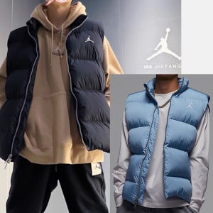 나이키 조던 남성 에센셜 하이넥 집업 해비패딩 조끼(7308)트레이닝 솜패딩 베스트