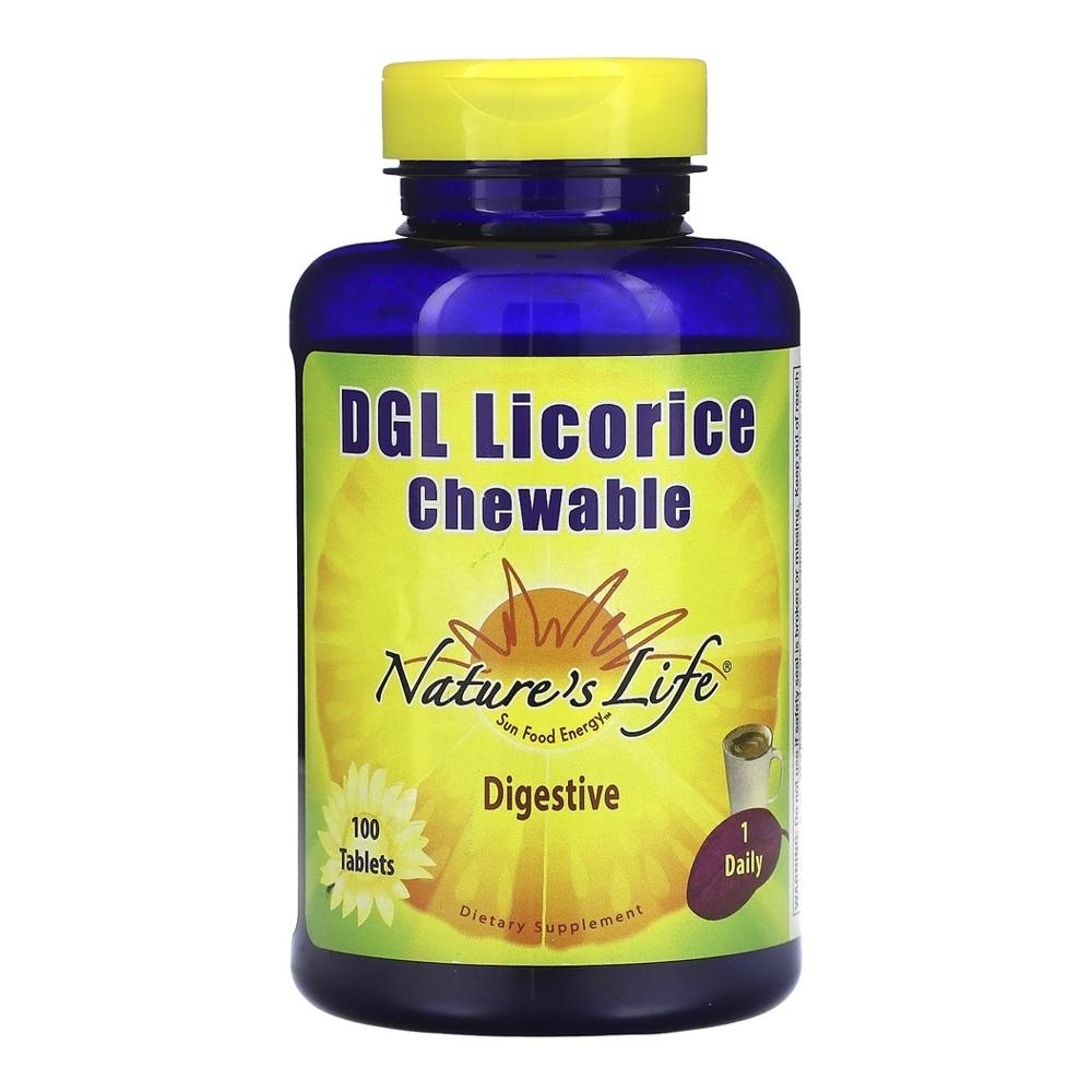 <b>네이쳐스라이프</b>Nature’s Life DGL 감초 위건강 <b>소화</b> 보조제 100츄어블정