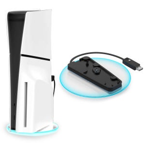 소니 플레이스테이션 PS5 프로 슬림 호환 크리스탈 RGB Wave 조명 콘솔 수직 버티컬 스탠드 받침대