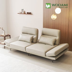 우아미가구 알레 3.5인용 넓은 좌방석 스윙 모듈 가죽 소파