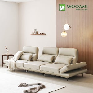 우아미가구 알레 5인용 넓은 좌방석 스윙 모듈 가죽 소파