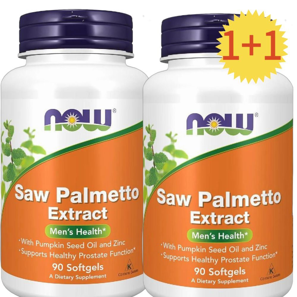 NOW Foods <b>호박씨 오일 및 아연 함유</b> <b>쏘팔메토</b> 소프트젤 90정 2병