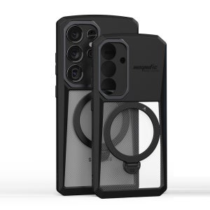 갤럭시 TS-7 맥세이프 케이스 러기드 스텐드 초강력 회전 거치대 블랙, 갤럭시S24 플러스