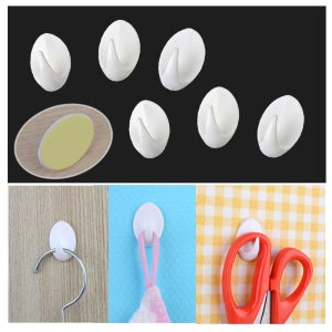부착행거 타원 싱크대행주걸이 벽걸이후크타원후크 6p
