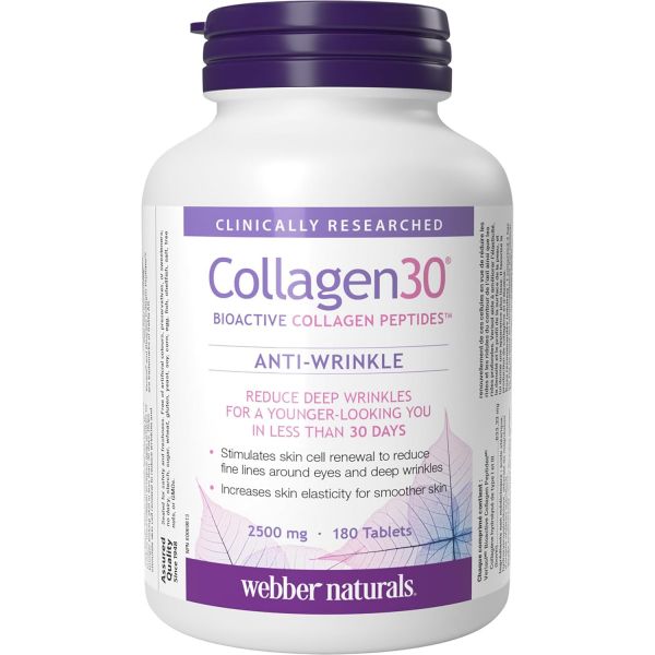 콜라겐 <b>피부</b> 주름 <b>웨버 내추럴</b> 30 항주름 방지 1회 제공량당 2500mg 생리 펩타이드 180정 깊은 잔주름 자극 비 GMO 유제품 글루텐 프리