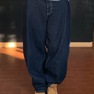 생지데님 커브드데님 스트라이프생지