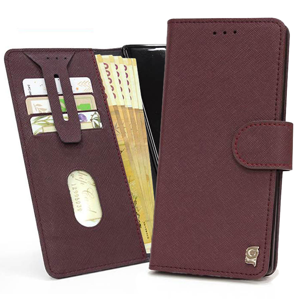 카드분실방지 천연소가죽 지갑 다이어리 케이스 로지버건디, 갤럭시S25 울트라