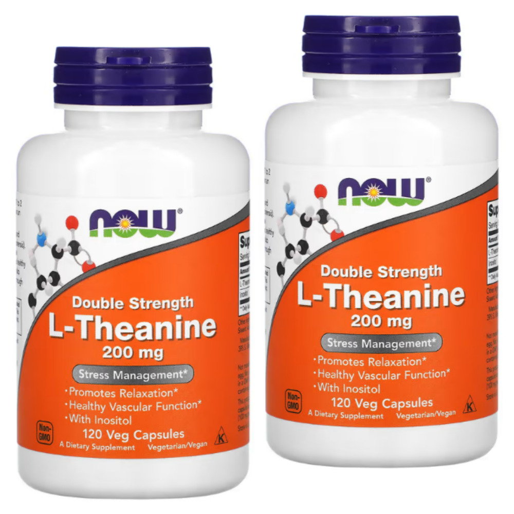 <b>나우푸드</b> L 엘 <b>테아닌</b> 200mg 베지캡슐 , 120캡슐, 2개