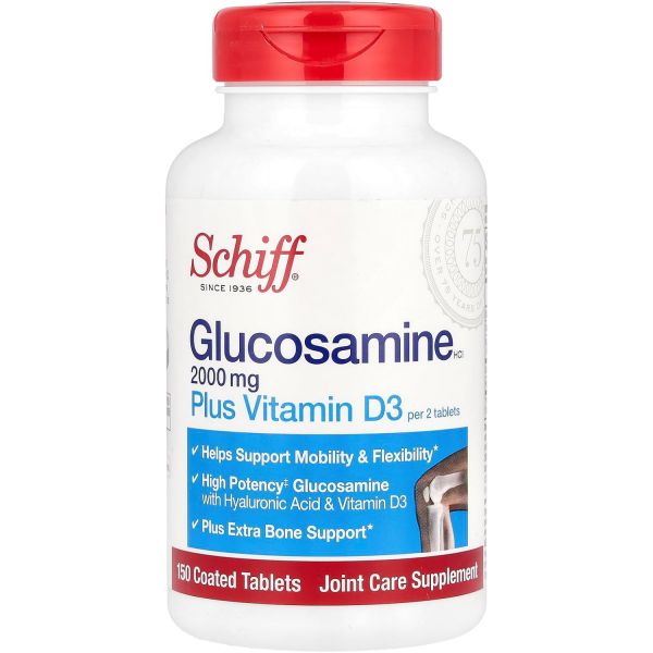 글루코사민 1500mg(1회 제공량) + MSM <b>쉬프</b> 정제(병에 150개 들어 있음) 관리 운동 유연성 <b>연골</b> 구조