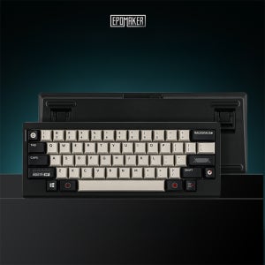 EPOMAKER Hack59 에포메이커 유무선 기계식 키보드 미니 휴대용 블랙, 플라밍고