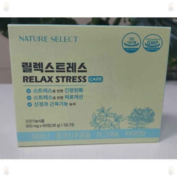 <b>네이처셀렉</b> 릴렉스트레스 스트레스케어 영양제, 60정, 1박스