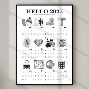 2025년 캘린더 달력 벽꾸미기 포스터 인테리어 캔버스 액자 Silver A4