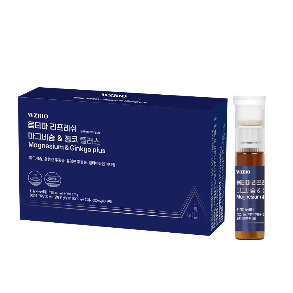 WZBIO <b>옵티마</b> 리프레쉬 마그네슘&amp;징코 플러스 7개입, 1개
