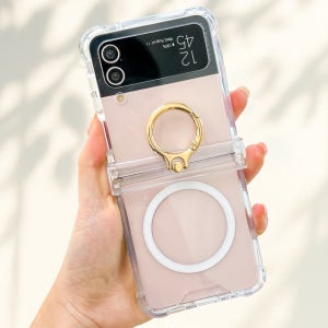 지플립 맥세이프 케이스 링고리 힌지보호 풀커버 가드핏 투명, 갤럭시Z 플립4