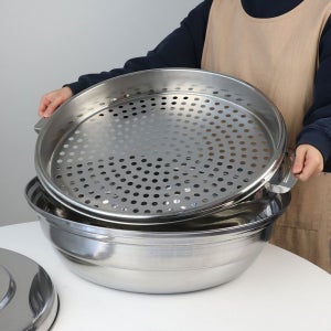 키치노 스텐 만두 찜솥 세트 53 뚜껑 찜기 1단 물솥 구성 킹크랩 조개찜 (128713)